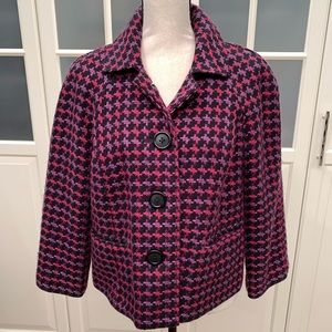 Briggs New York-Bright tweed 3/4 sleeve jacket- 12